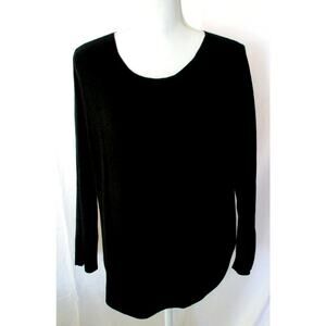 Women's Black Stretch Long Sleeve Light Weight Sweater Size XL (READ)